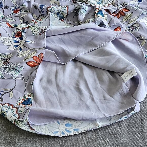 Parker ruffled detailing cold shoulder long sleeve floral blouse Size S - Picture 12 of 16